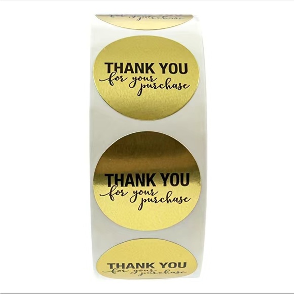 500 Gold Foil Stickers Thank You for your purchase PRICE IS FIRM - Picture 4 of 8